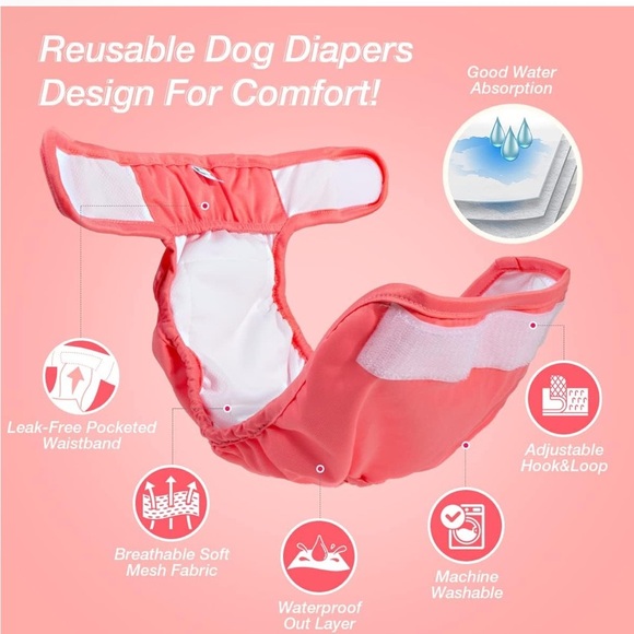Pet Parents® Washable Dog Diapers (3pack) + Extenders 
NEW - Picture 3 of 6